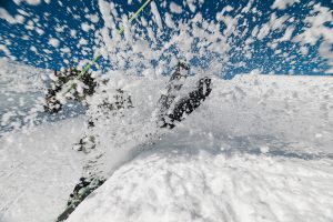 Remco spraying snow into camera.