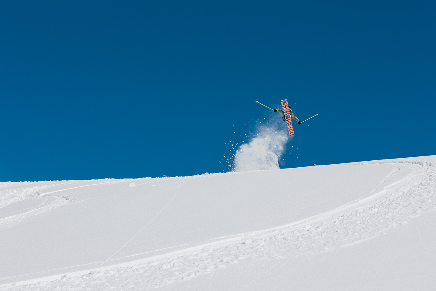 Remco with a large cork 360 on a pow day. 